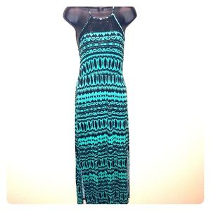 L8ter long green and black casual dress